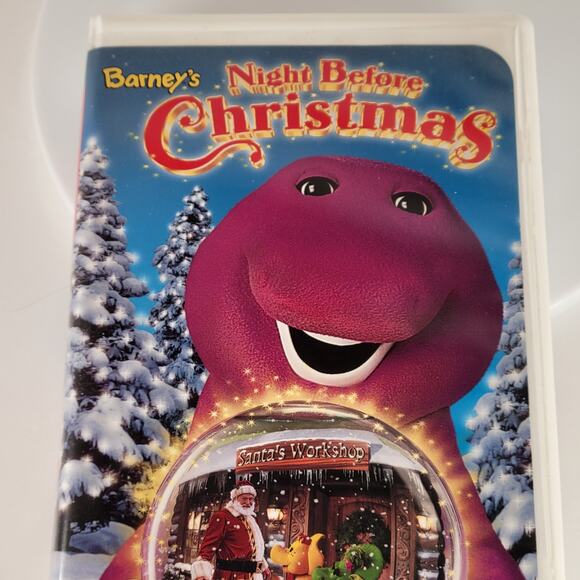 Barney Night Before Christmas VHS 1999 Lyrick Clamshell Tape Tested Collectible - Picture 3 of 15